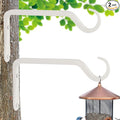 AILIN YELOKIE 8" Plant Hangers 2-Pack - Heavy Duty Rust-Resistant Steel Hooks for Bird Feeders, Indoor/Outdoor Plants & Wall Decor, White
