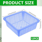 12PCS Aquatic Plant Baskets for Hydroponics Water Garden Plant Pots 10.5 x 10.5 x 3.7 Inch Square Plastic Mesh Basket for Hydroponics Live Aquarium Nursery Grow Botany Flowers