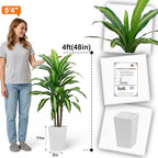 Aveyas 4ft Artificial Dracaena Tree for Home Decor, 4 Feet Real Touch Large Faux Plant Fake Silk Floor Trees with Pot for Indoor Outdoor House Living Room Office (4 ft Tall Including Raised Pot)