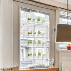 Sumerflos 4 Tier Acrylic Window Boxes Plant Shelves for Windows, Hanging Shelves for Indoor Plants, Flower Pot Organizer Storage for Window Grow Herbs, Microgreens, Succulents, Flower