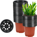 Augshy 110 Pcs 3.5 Inch Plastic Plant Pots, Nursery Pots for Succulents Seedlings, Small Plant Pots with Drainage Holes, Plastic Garden Pots for Home Gardening