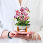 Freshcut Paper Pop Up Cards, Mini Orchid Oasis, 6 Inch Mini Sized Forever Flower Bouquet 3D Popup Greeting Cards, Birthday Card, Get Well Gifts, Blank Notecard & Envelope