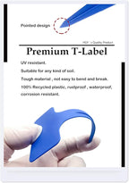 DaTpuik Blue Thick Plant Garden Labels, Plastic T-Type Nursery Markers Tags(100 Pcs)