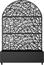 Casaphoria Metal Raised Garden Bed with Trellis and Wheels, 72"x47"x16" Planter Box for Climbing Plants, Vegetables & Vines, Features Drainage Holes and Privacy Screen (Black-Net)