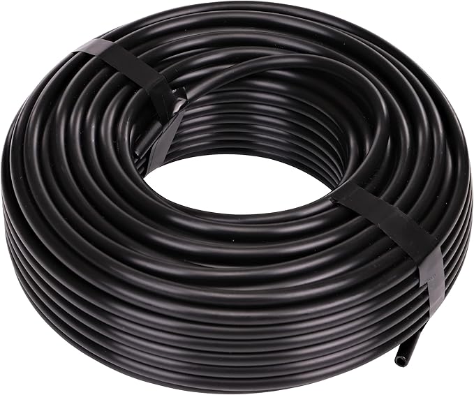 Raindrip 016010T 1/4-Inch Drip Irrigation Supply Tubing, 100-Foot., for Drip Irrigation, Drip Emitters, Irrigation Parts, Systems, Black Polyethylene