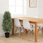 35inch Artificial Topiary Boxwood Tree, Faux Plants Outdoor 2 Packs Fake Bushes Faux Shrub, Artificial Topiary for Outdoors for Home Decor Indoor Front Porch