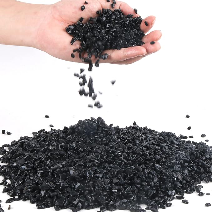 3lb Black Cactus Pea Gravel Rocks,1/4 Inch Pebbles for Indoor Plants, Natural Succulent Rock and River Rocks Decorative for Aquariums, Vases, Outdoor Gardening, Top Dressing for Potted Plants