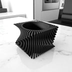 Aeon Twist Modern Planter – Black Sculptural Plant Pot for Indoor Decor Geometric Design with Drainage – Unique Home Accent for Living Room, Office, or Shelf (Black, Compact Structure: 6" x 4" WH)