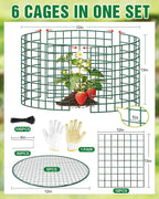 Breeze Touch 6 Pcs Plant Protectors from Animals, 12" H x 12" D Metal Plant Cages for Outdoor Plants, Sturdy Garden Cloches for Plants, Anti-Scratch Chicken Wire Mesh/Fencing, Strawberry Protector