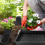 RooTrimmer 3.15 inch (8CM) Square Nursery Pots 100 pcs, Sturdy Seedlings Trays 5 Pcs, Seeds Starter Germination Tray, Microgreening Planter Nursery Propagation 5 Sets