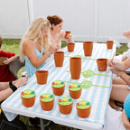 30 Set Paintable Flower Pot with Drainage Craft Kit DIY Flower Plant Crafts with Paint Flowerpot Lid for Spring Summer Gardening Art Project Classroom Party Activities