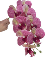 FagusHome 32 Inch Artificial Phalaenopsis Flowers 6 Pcs Artificial Orchid Flowers Stem Plants for Home Décor (Purple Dapple)