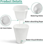 3" Self Watering Pots - 10 Sets Planter Pots for Indoor Plants With Water Level Indicator and Multiple Vents - for House Plants, Flowers, Herbs