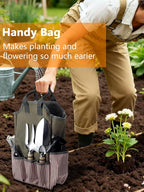 Gardening Tools Set 11 PCS, Heavy Duty Stainless Steel Garden Tool Kit with Large Garden Tote Bag & Apron, Durable, Ergonomic Hand Tool, Ideal Gardening Gift for Women, Men, Mom, Dad