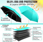 2 PACK Beach Umbrella with Clamp, 360 ° Adjustable Umbrellas for Chair, UPF50+ Umbrella for Beach Chair, Patio Chair, Wheelchair, Camping Chair, Golf Carts (Chair Not Included)