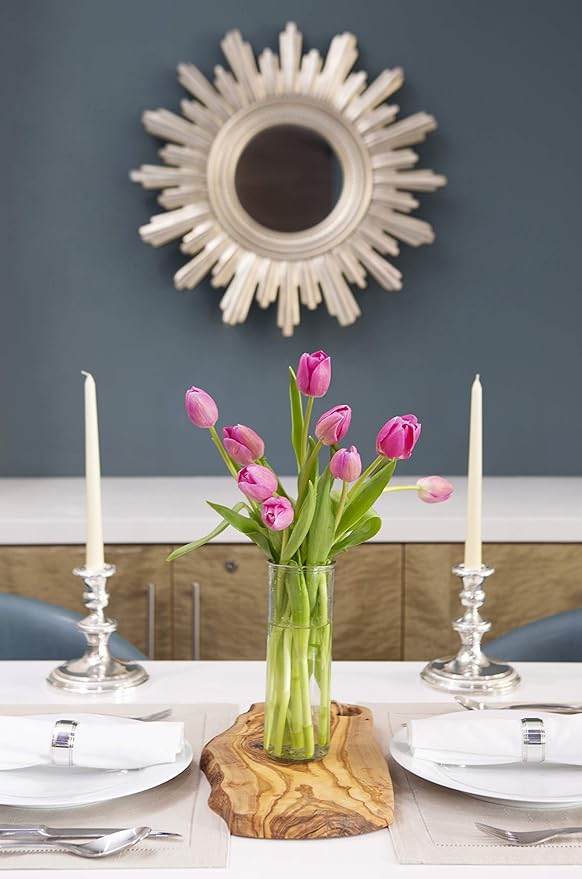 KaBloom Flowers - Valentine Collection - Bouquet of Fresh Pink Tulips with Vase (Farm-Fresh, Cut-to-Order and Homegrown in the USA). Gift for Birthday,Valentine, Mother’s Day Fresh Flowers