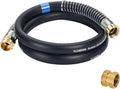 5/8 IN. × 5FT. Heavy Duty Rubber Garden Hose, High Flow 5/8" I.D. Brass Fitting No Memory Durable Heavy Duty Water Hose Leader Hose for Watering, Irrigation, Water Transfer Pump