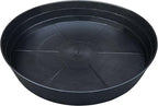 25 Inch Extra Large Plant Saucers, Extra-Deep 4.25 in Black Drip Trays for Flower Pot, Heavy Duty Drainage Tray Indoors No Holes, 2 Pack Plastic Planter Plate Water Catcher for Pots Base 20 21 22 in