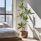 Artificial Cordyline Plant, 6 Ft Tall Green Leaves, 5 Stems with Pot, Indoor Decorative Tree(Green)
