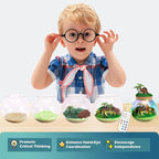 Dinosaur Light-Up Terrarium Kit for Kids- Birthday Gifts for Boys Ages 4 5 6 7 8-12 Year Old- Dinosaur Toys for Boys with Multicolor LED Light & Remote