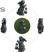 Solar Garden Outdoor Decor Bunny Statues,Figurine Decorations Rabbit for Yard Patio Lawn Balcony Ornament, Home Houses Holiday Lighting, Unique Housewarming Gifts for Mom Grandma Women Wife Sister