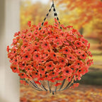 Artificial Mums for Outdoor Fall Decor Flowers, 12 Bundles Fall Decorations for Home Fake Mums Artificial Flowers, Fake Plants for Outdoor Planters UV Resistant for Porch Outside Yard