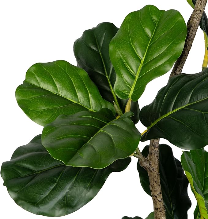 Artificial Fiddle Leaf Fig Tree-5 FT Fake Plant with Nursery Planter,Fake Plants for Home Office Living Room Decor Indoor