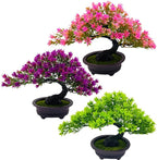 Artificial Bonsai Tree Juniper Faux Plants Indoor Small Fake Plants Decor with Ceramic Pots for Home Table Office Desk Bathroom Shelf Bedroom Living Room Farmhouse Decorations