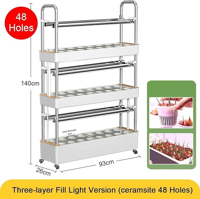 FLTRGO Indoor Garden Hydroponic Growing System,3/4 Tier Hydroponics Tower Set,Hydroponic Planter,Plant Vertical Hydroponics,Suitable for Planting Leafy Vegetables,Stem Vegetables