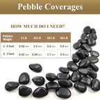 FANTIAN 20 Pounds Black Natural Decorative River Pebbles, 2-3 Inch Black Ornamental River Pebbles for Garden Landscaping, Home Décor, Outdoor Paving, Fountain Decoration.