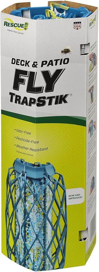 RESCUE! Deck & Patio Fly TrapStik - Odorless, Weather Resistant - 3 Pack