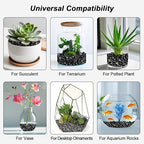 Garden Landscaping Stones,Landscaping Pebbles,River Rocks,Decorative Ornamental Pebbles,Gravel Filler for Home Decoration Flower Bed Fish Tank Plants Vases Succulents (1, Black, 1 Pound)