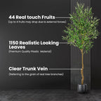 7FT Artificial Olive Tree,84 Inch Faux Olive Tree with Black Base Pot- Fake Olive Plant Potted - Artificial Silk Tree for Home Office Living Room Corner Decor Indoor-1 Pack