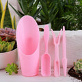 PENCK Soil Scoop for Indoor Plants - Plastic Mini Garden Plant Care Shovel Hand Tools Transplanting Succulent Cultivation Digging Scoops Kits, Pink