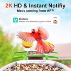 birdsnap® PAV-Bird Feeder with Camera,2K HD with 64GB Card, AI Identify Smart Bird House Cam Solar Panel,Live Stream,Motion Detection,Auto Record Video for Backyard Outdoors,Ideal Gift for Bird Lover