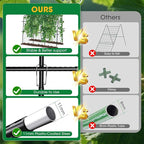 Cucumber Trellis for Raised Bed and Garden, 47" H x 63" W U-Shaped Metal Garden Trellis for Climbing Plants with Nylon Netting, Vegetable Support Frame