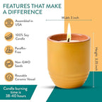 Modern Sprout - 2-in-1 Soy Candle & Planter - Last Light (Bug-Repelling Citronella, Rosemary, Cedarwood, Mint) 6 Oz Scented Candle with Marigold Seeds - Dual Purpose Jar - 38-40 Hour Burn