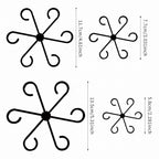 4 Pcs Plant Stem Support Reusable Plant Growth Accessories, Different Sizes Climbing Plant Stakes for Indoor Plants to Decorative (Black)