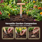 Hand Dibber Seed Dibber, Hand Dibber Garden Tool Bulb Planter Tool with Wooden Handle, Seed Planting Tool Plant Hole Digger for Garden Seeds Bulbs Flowers Tulips Daffodils Vegetables (3pcs)