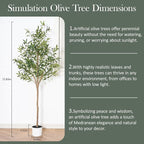Olive Tree 6FT Fake Tree Faux Plants Indoor with Pot Artificial Tree Nearly Natural Olive Branches and Fruits for Living Room Home Office Decorations