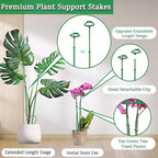 Extendable Plant Stakes, Length Scalable from 17.5IN to 30.1IN Plant Support Stake, Orchid Sticks with Clips for Indoor Outdoor,Garden Stakes for Plant,Tomato,Vegetables,Monstera,Vine - 7Pack
