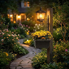 2-in-1 Solar Lamp Post with Planter, Illuminate Your Garden: Solar Post Light with Integrated Planter Box, Waterproof Outdoor Garden Solar Flower Pot Lamp for Lawn, Patio, Porch, Yard Decor (1pc)