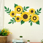 15pcs Sunflower Wall Decor, Paper Flower for Wall with 3D Artificial Flowers Yellow Bulletin Board Decoration Large Paper Flower for Background for Living Room Office Garden Wedding.