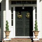 THE BLOOM TIMES 3ft Artificial Topiary Trees Set of 2, 36 inch Faux Cedar Cypress Spiral Topiary Trees Outdoor - Fake Plants for Garden Front Porch Indoor Outside Planter Decor 3 Foot