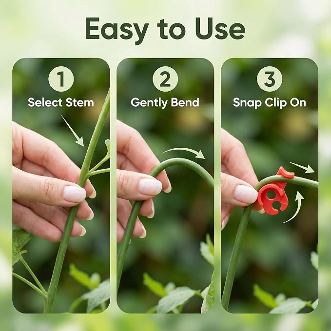 40 Pcs Low Stress Training Clips, Plant Training Clips, 90 Degrees Bud Trainer Clip Bud Bender for Plant Gardening (20 Red+20 Green)