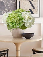 ZYTUYO 2PCS White & 2PCS Green Fake Hydrangea Real Touch 20" Latex Artificial Hydrangea Flowers with Long Stems for Outdoor Indoor Spring Home Decor Porch Party Wedding Xmas Floral Arrangements
