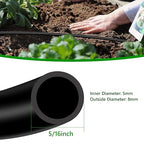 5/16 Inch Blank Drip Irrigation Tubing, 60FT Distribution Hose for Garden, Greenhouse & Raised Beds, Flexible UV-Resistant Watering Line for Drip Irrigation Systems