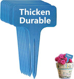 DaTpuik Blue Thick Plant Garden Labels, Plastic T-Type Nursery Markers Tags(100 Pcs)