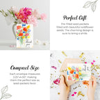 Pack of 20 Pre-Filled "Thank You" Plant Seed Packets Beautiful Flower Vase Party Favors for Guests, bridal shower favors, Parties, Wedding favors, Wildflower Seeds Mix Plant for Year -Round