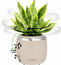 PLANTPETZ Extra Large Robotic Planter – Smart Planter Fits 6 Inch Pots | Bluetooth Speaker | Interactive Smart Plant Pot Turns A Real Plant Into a Touch/Motion Responsive Companion - Sand Beach Tan